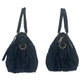 PRADA Shoulder Bag Nylon, Leather Black GoldMetal Shoulder Bag handbag Test Ruched Women Used Authentic