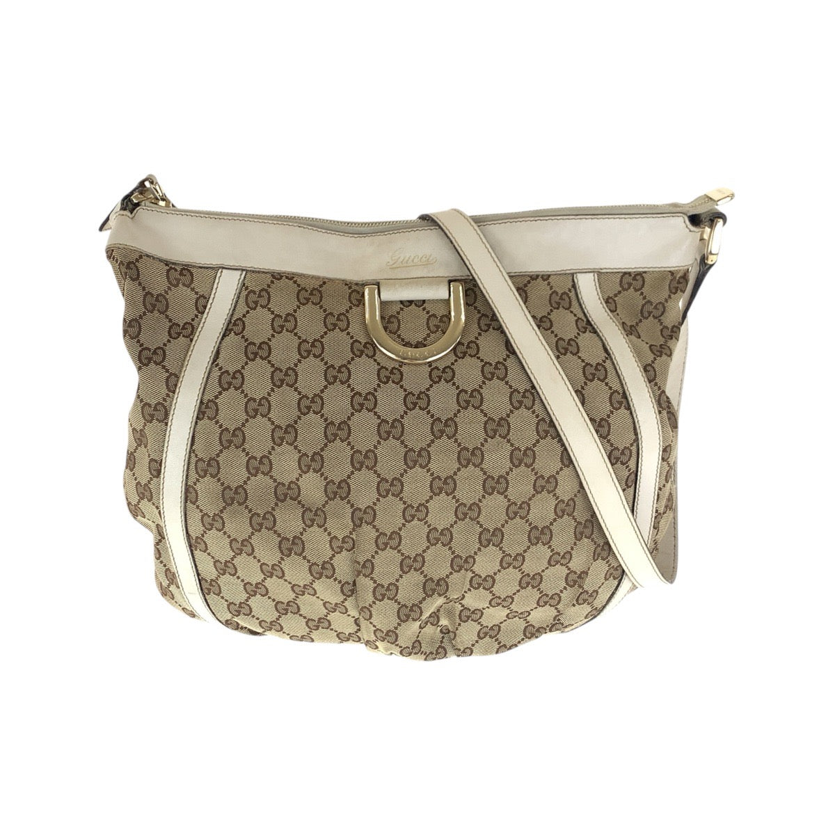 GUCCI Shoulder Bag 204940 GG canvas, leather Beige Ivory Gold Metal Shoulder Bag Abbey Women Used Authentic