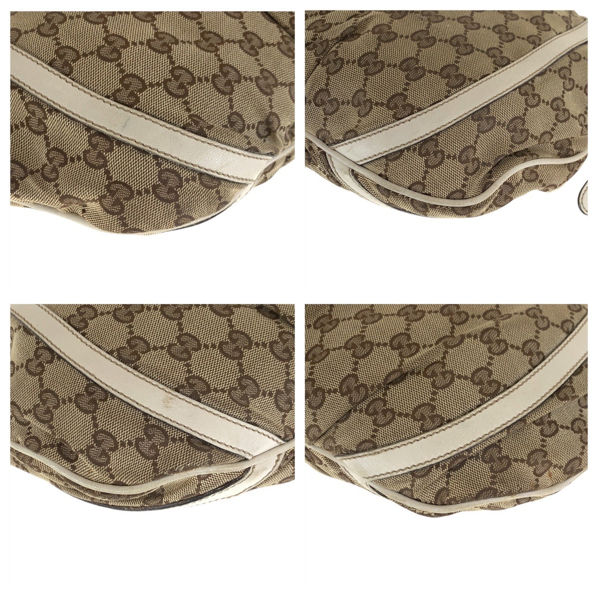 GUCCI Shoulder Bag 204940 GG canvas, leather Beige Ivory Gold Metal Shoulder Bag Abbey Women Used Authentic