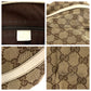 GUCCI Shoulder Bag 204940 GG canvas, leather Beige Ivory Gold Metal Shoulder Bag Abbey Women Used Authentic