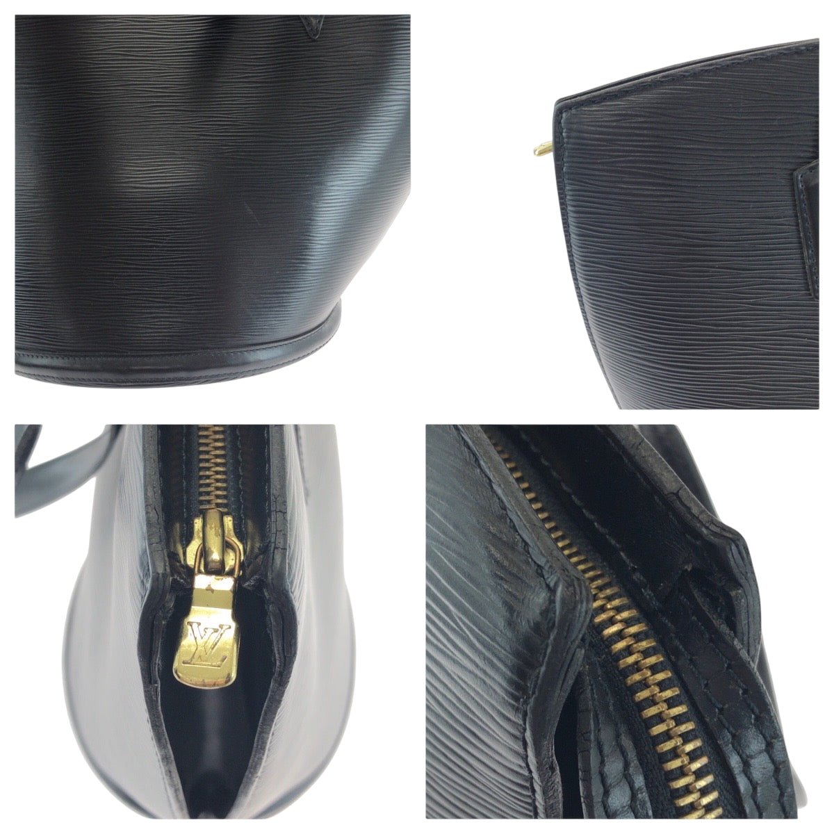 LOUIS VUITTON Shoulder Bag M52262 Epi Leather Noir Black Gold Metal Shoulder Bag Tote Bag Epi Sun jack Women Used Authentic