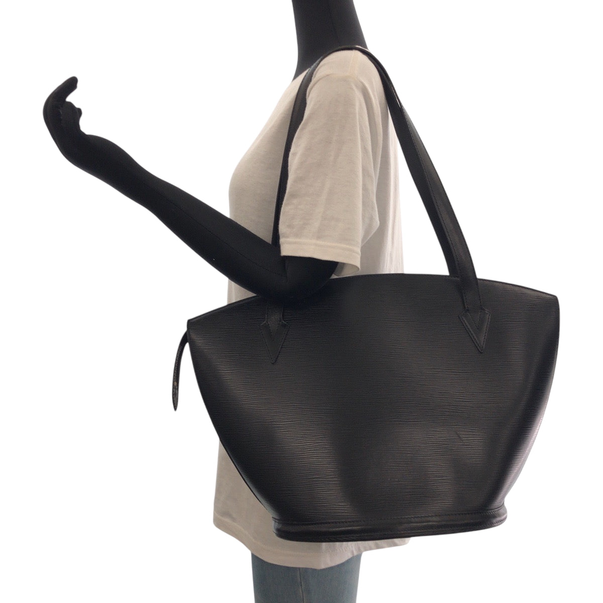 LOUIS VUITTON Shoulder Bag M52262 Epi Leather Noir Black Gold Metal Shoulder Bag Tote Bag Epi Sun jack Women Used Authentic