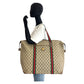 GUCCI Tote Bag 012 39 621 GG Supreme Canvas Beige Brown Gold Metal Sherry Line Old Gucci