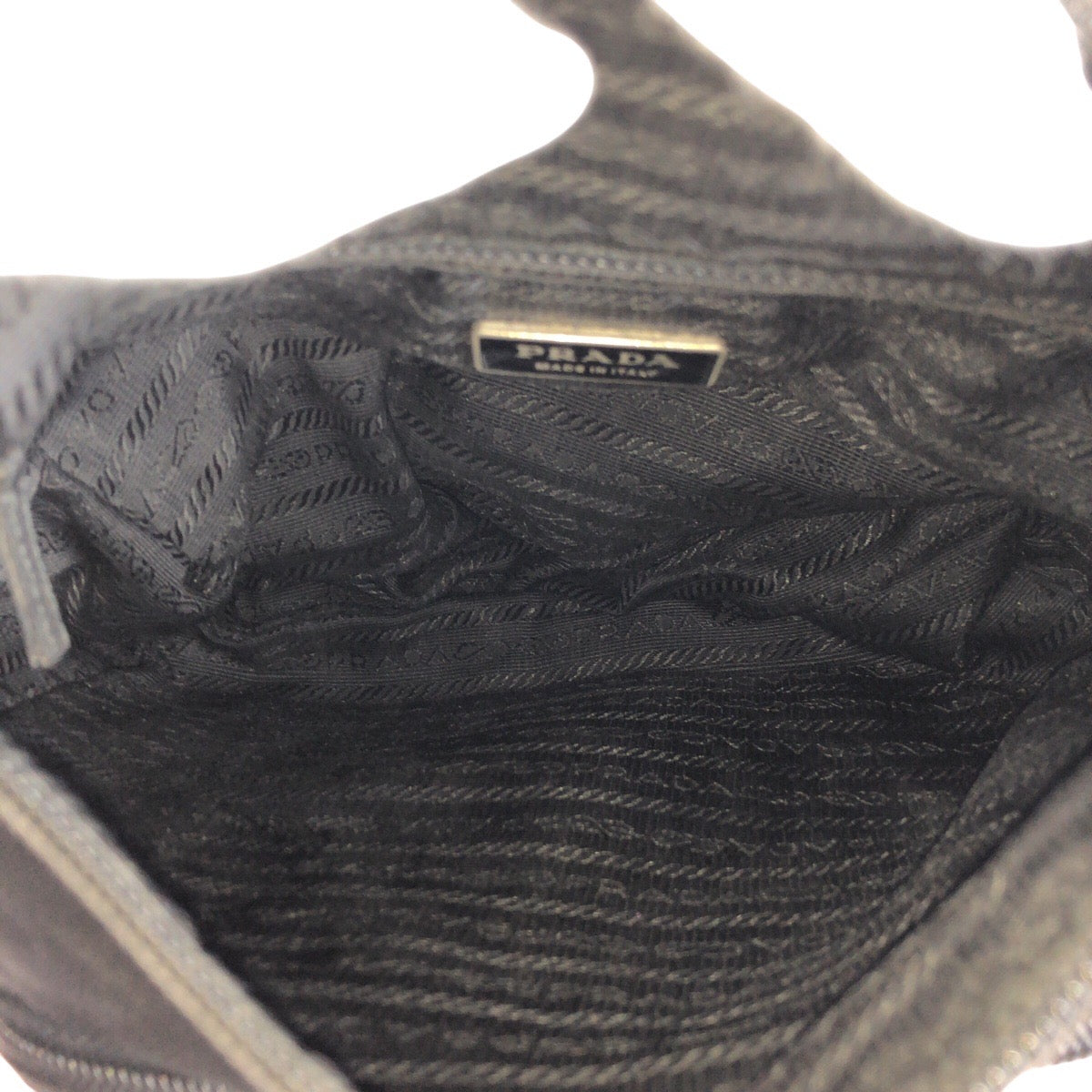 PRADA Shoulder Bag Nylon, Leather Black SilverMetal Shoulder Bag pochette Test Triangle With logo Women(Unisex) Used Authentic