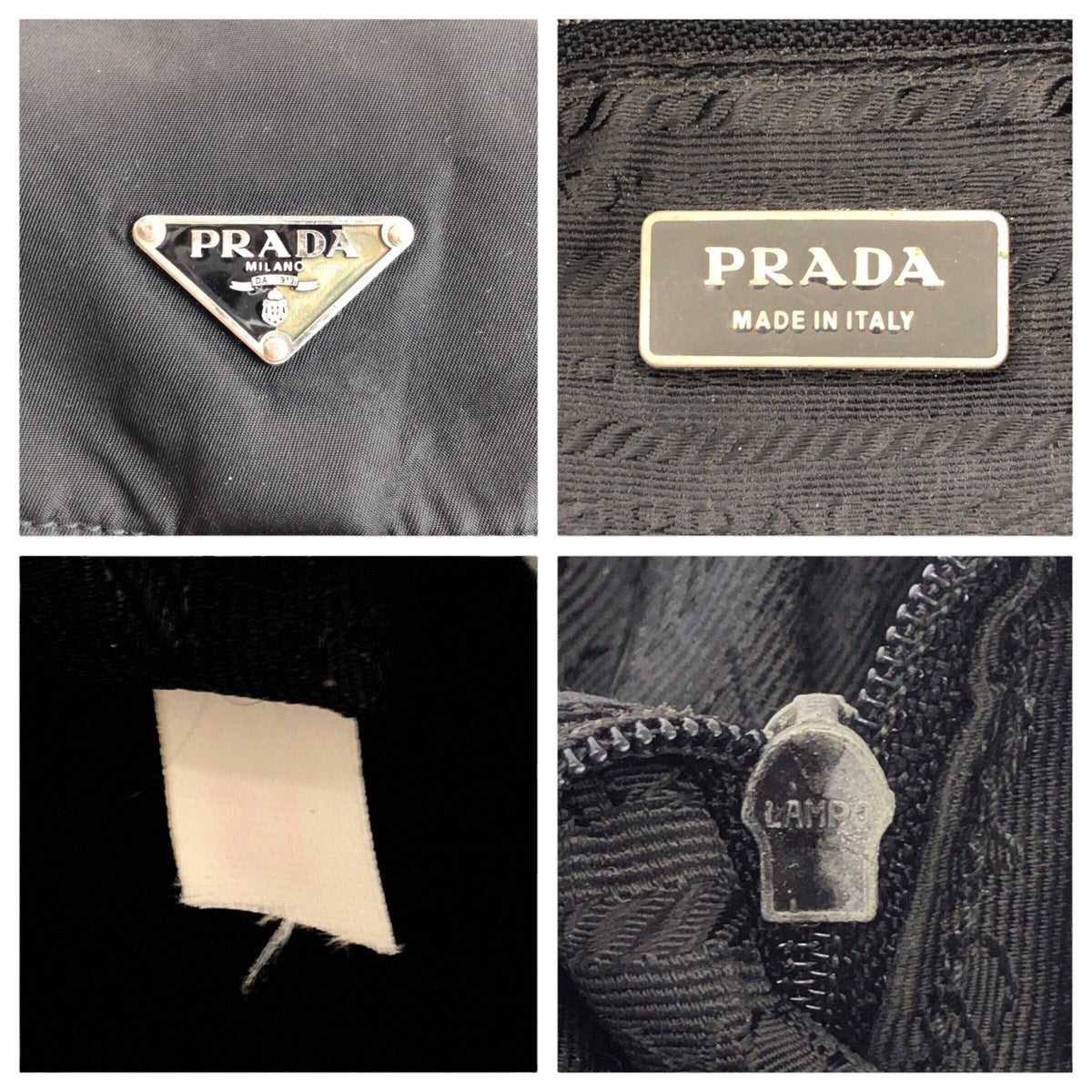 PRADA Shoulder Bag Nylon, Leather Black SilverMetal Shoulder Bag pochette Test Triangle With logo Women(Unisex) Used Authentic