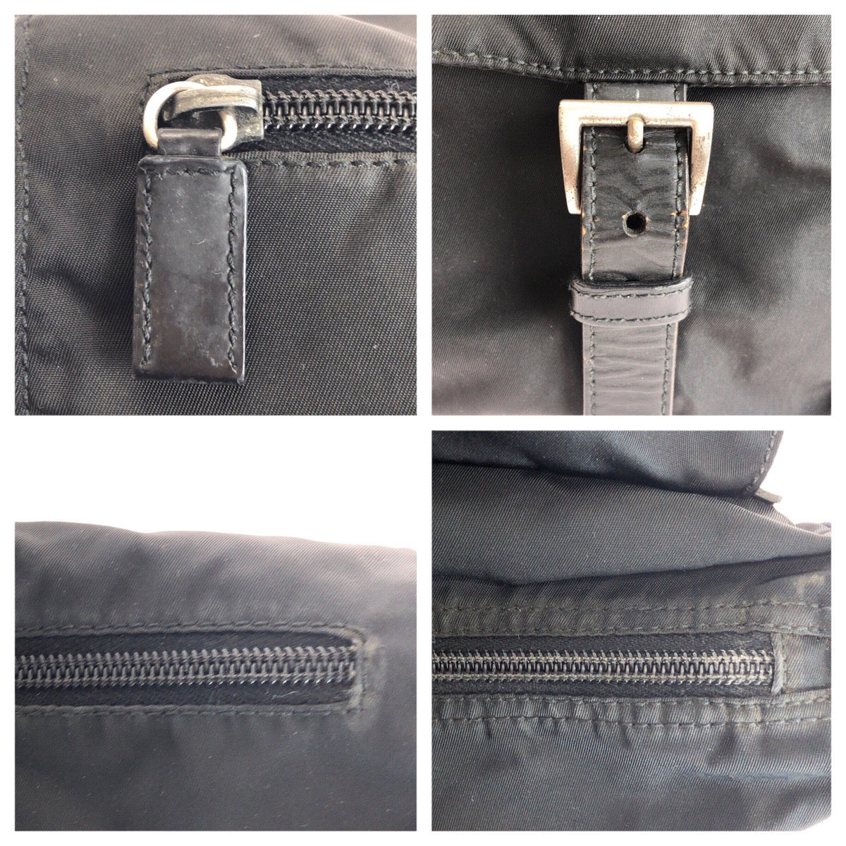 PRADA Shoulder Bag Nylon, Leather Black SilverMetal Shoulder Bag pochette Test Triangle With logo Women(Unisex) Used Authentic