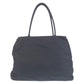 PRADA Tote Bag Nylon Black SilverMetal Tote Bag Shoulder Bag Handbag Test Triangle With logo Women Used Authentic