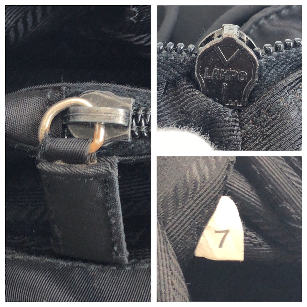 PRADA Tote Bag Nylon Black SilverMetal Tote Bag Shoulder Bag Handbag Test Triangle With logo Women Used Authentic