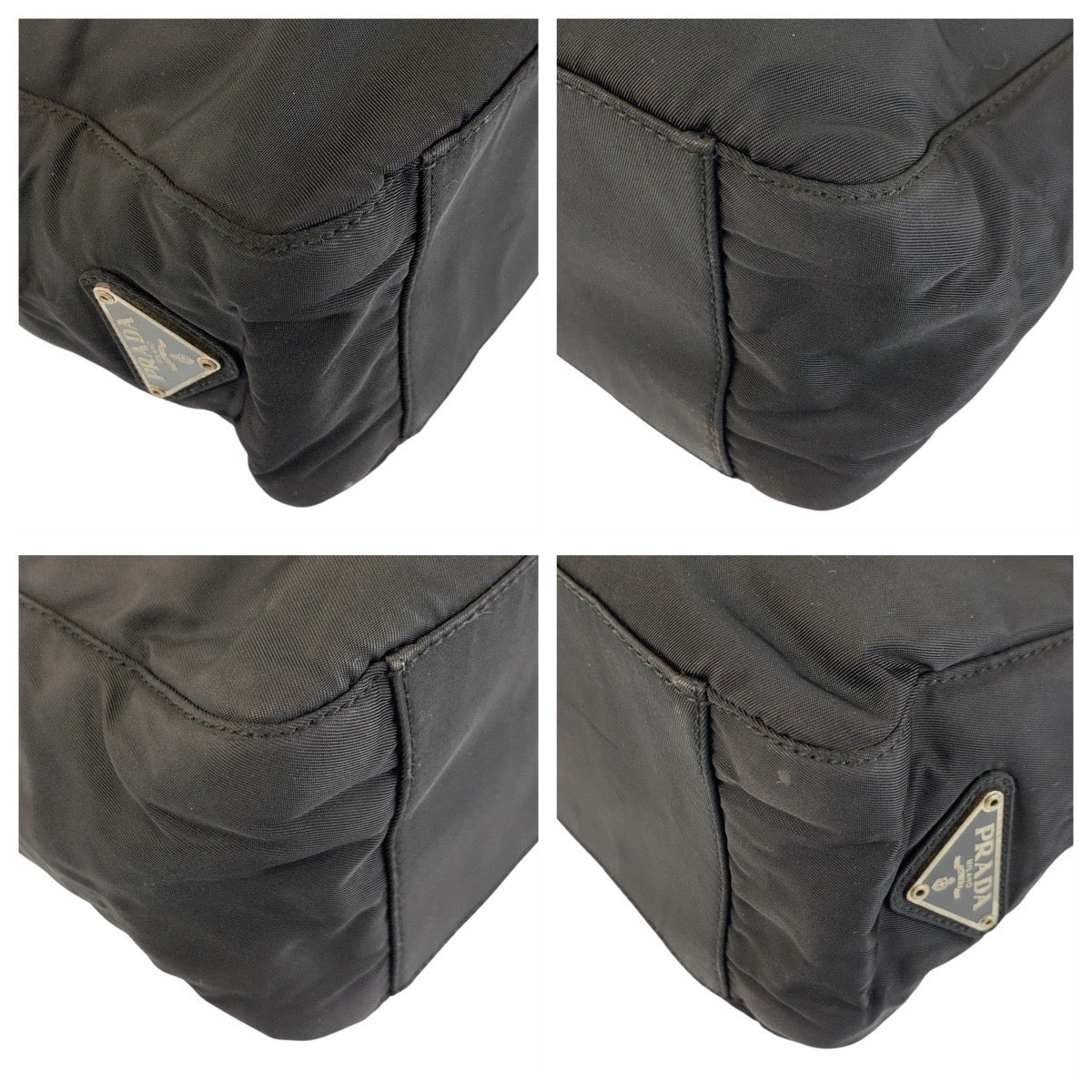 PRADA Tote Bag Nylon black Test Triangle With logo