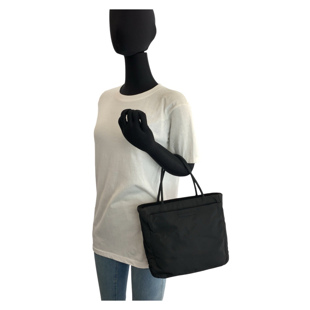 PRADA Tote Bag Nylon black Test Triangle With logo