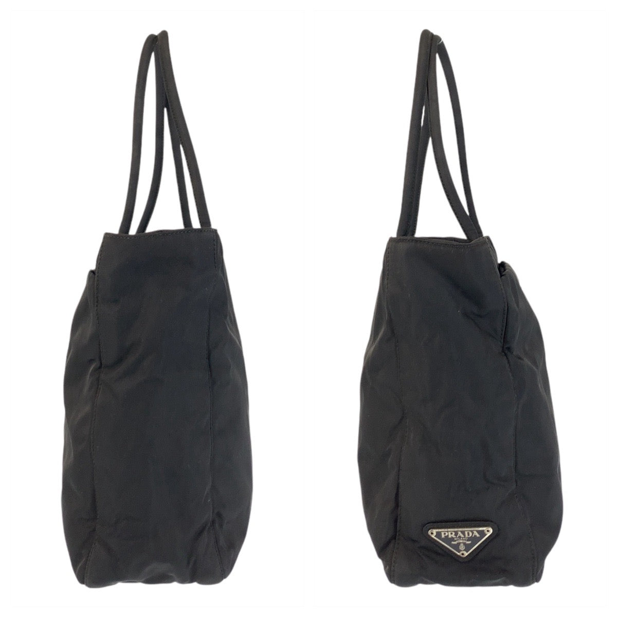 PRADA Tote Bag Nylon black Test Triangle With logo