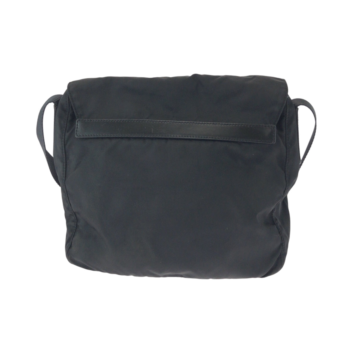 PRADA Shoulder Bag Nylon Black SilverMetal Shoulder Bag pochette Test Triangle With logo Women Used Authentic