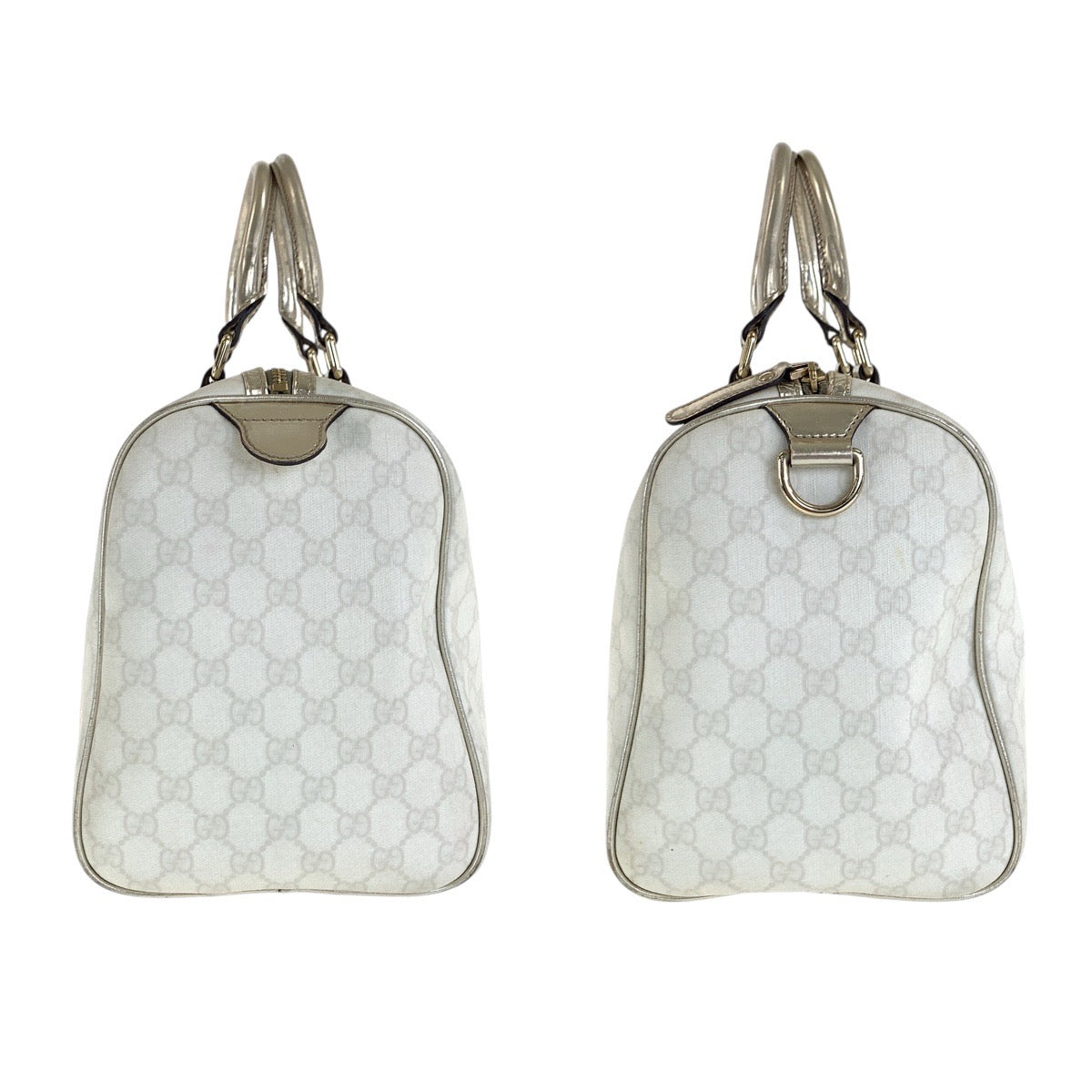 GUCCI Handbag 193603 GG Supreme canvas, leather White gold Handbags Mini Boston Duffel bag Women(Unisex) Used Authentic