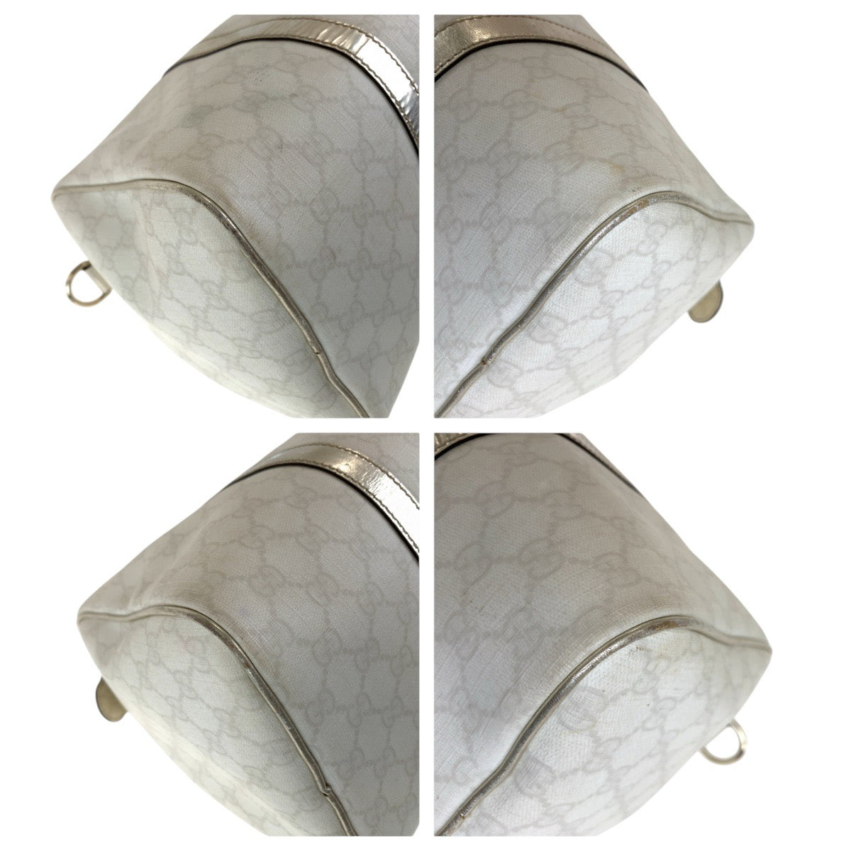 GUCCI Handbag 193603 GG Supreme canvas, leather White gold Handbags Mini Boston Duffel bag Women(Unisex) Used Authentic