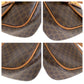 CELINE Shoulder Bag PVC, Leather Brown Gold Metal Shoulder Bag pochette Macadam Medal Women Used Authentic