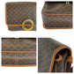 CELINE Shoulder Bag PVC Brown Gold Metal Shoulder Bag pochette Macadam Pattern Circle logo Women Used Authentic