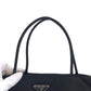 PRADA Tote Bag Nylon Black SilverMetal Tote Bag handbag Test Triangle With logo Women Used Authentic