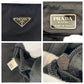 PRADA Tote Bag Nylon Black SilverMetal Tote Bag handbag Test Triangle With logo Women Used Authentic