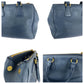 PRADA Tote Bag BN2420 leather Blue GoldMetal Tote Bag handbag Vitterodino logo Women Used Authentic