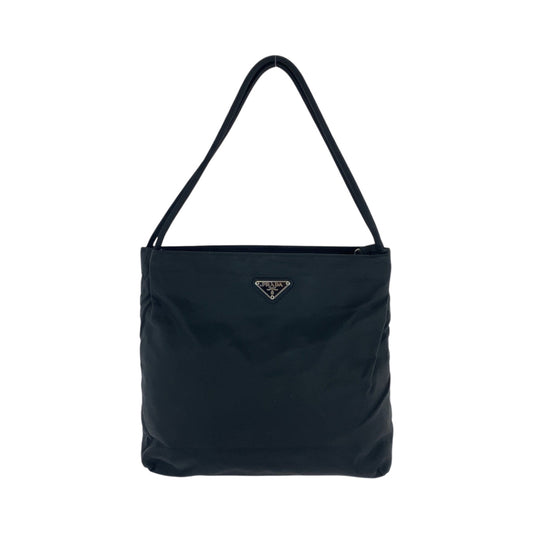 PRADA Shoulder Bag B6242 Nylon Black SilverMetal Shoulder Bag Tote Bag Test Triangle With logo Women Used Authentic