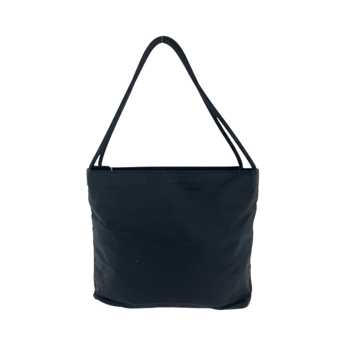 PRADA Shoulder Bag B6242 Nylon Black SilverMetal Shoulder Bag Tote Bag Test Triangle With logo Women Used Authentic