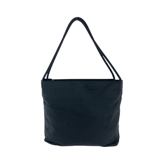 PRADA Shoulder Bag B6242 Nylon Black SilverMetal Shoulder Bag Tote Bag Test Triangle With logo Women Used Authentic