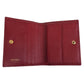 PRADA Bifold Wallet leather Red Gold Metal Folding wallet Compact wallet Safiano Women Used Authentic