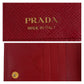 PRADA Bifold Wallet leather Red Gold Metal Folding wallet Compact wallet Safiano Women Used Authentic