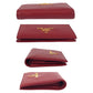 PRADA Bifold Wallet leather Red Gold Metal Folding wallet Compact wallet Safiano Women Used Authentic