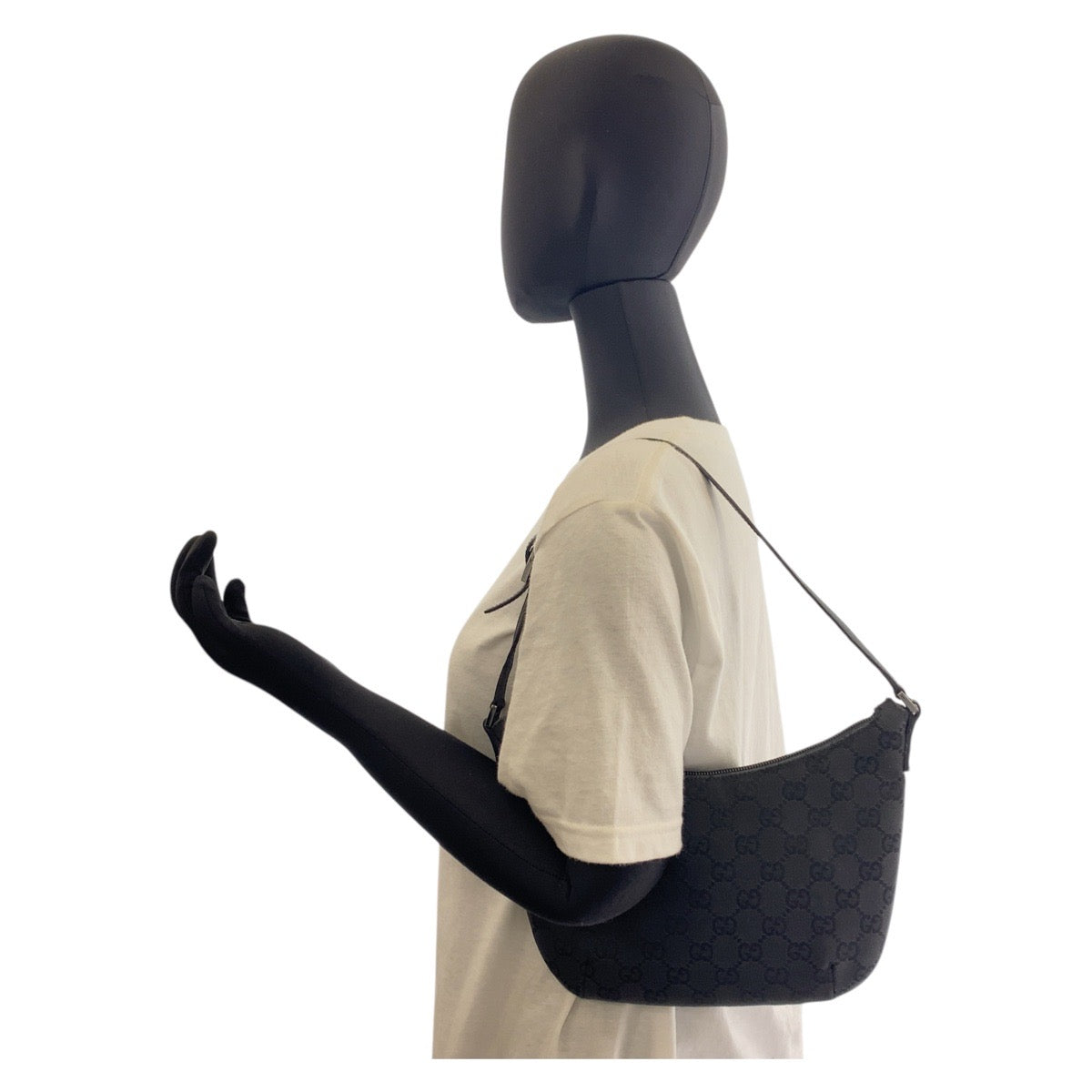 GUCCI Shoulder Bag 32160 GG canvas, leather Black black Women Used Authentic