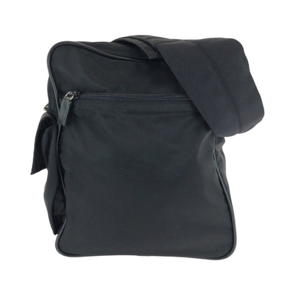 PRADA Shoulder Bag Nylon Black SilverMetal Shoulder Bag Messenger bag Test Triangle With logo mens Used Authentic