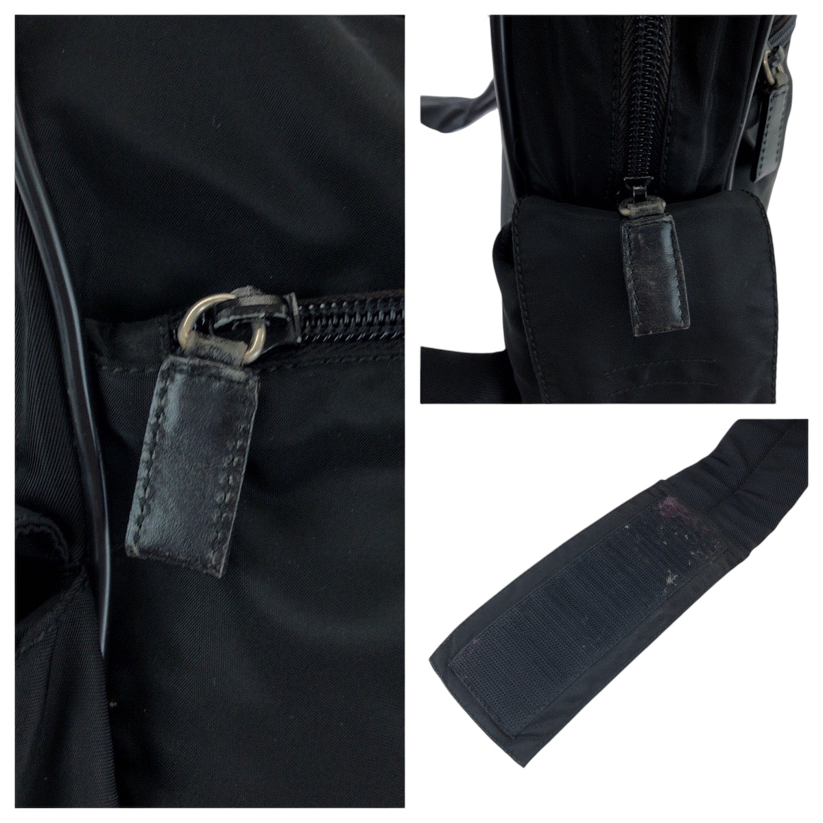 PRADA Shoulder Bag Nylon Black SilverMetal Shoulder Bag Messenger bag Test Triangle With logo mens Used Authentic