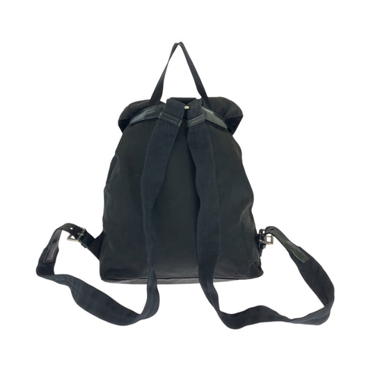 PRADA Backpack Nylon Black SilverMetal Backpack Backpack Test Triangle With logo Women Used Authentic
