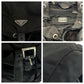 PRADA Backpack Nylon Black SilverMetal Backpack Backpack Test Triangle With logo Women Used Authentic