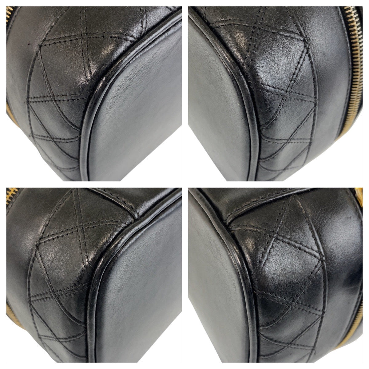 CHANEL Handbag lambskin Black GoldMetal Handbags Vanity Bags Bicolole Women Used Authentic