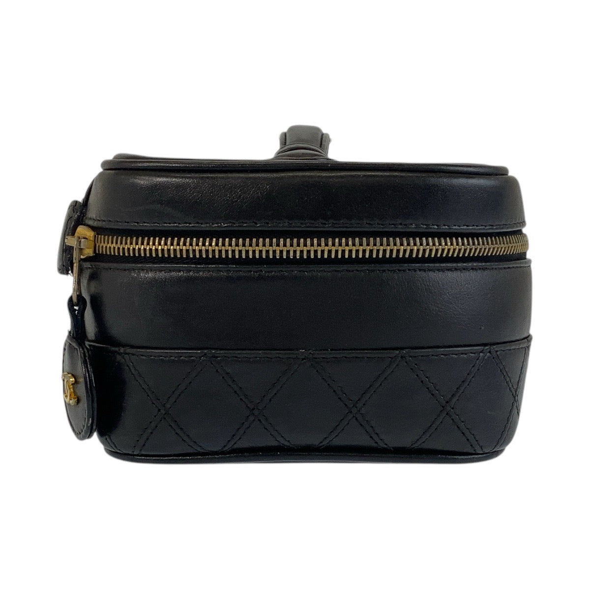 CHANEL Handbag lambskin Black GoldMetal Handbags Vanity Bags Bicolole Women Used Authentic