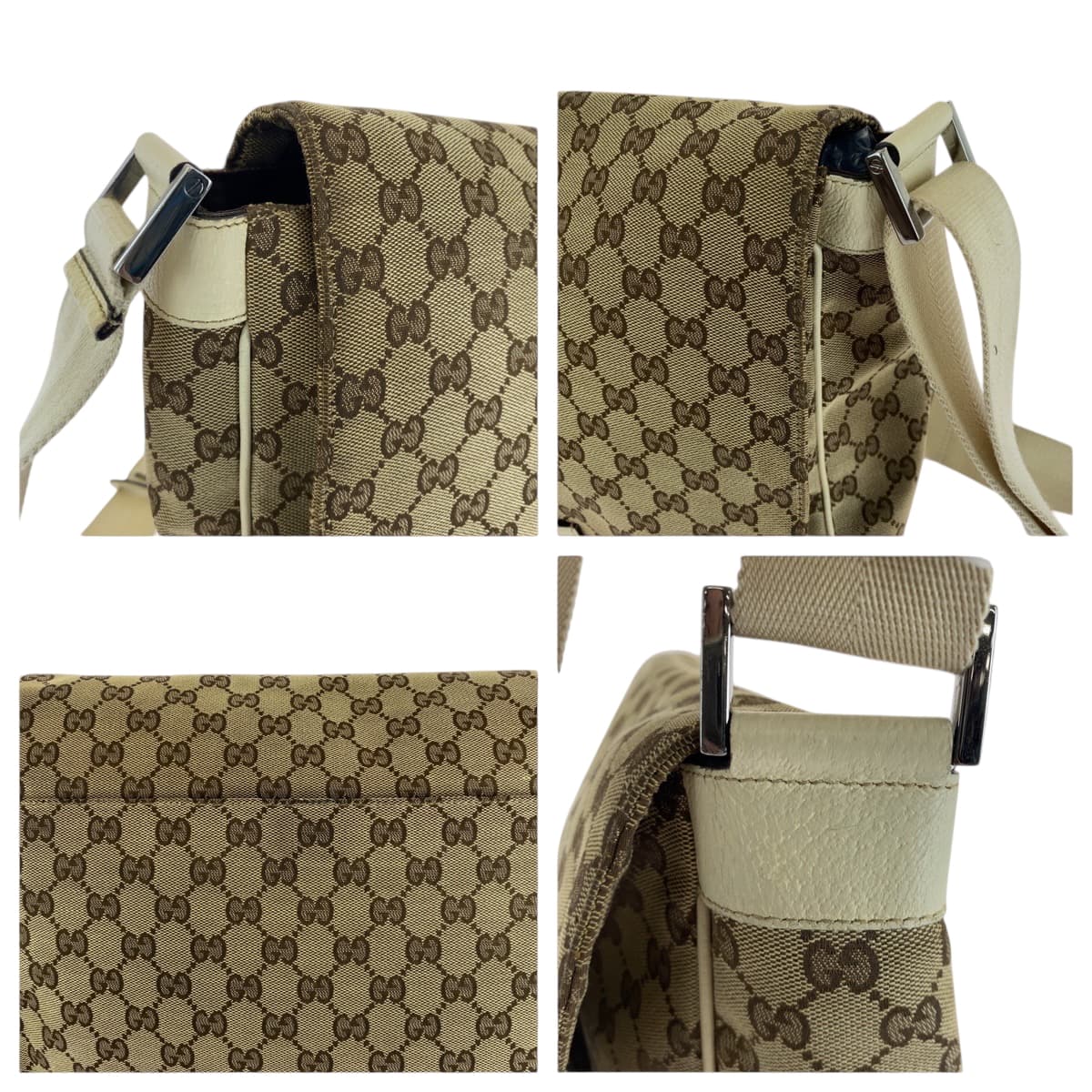 GUCCI Shoulder Bag 146236 GG canvas Beige Ivory SilverMetal Shoulder Bag Messenger bag Women(Unisex) Used Authentic