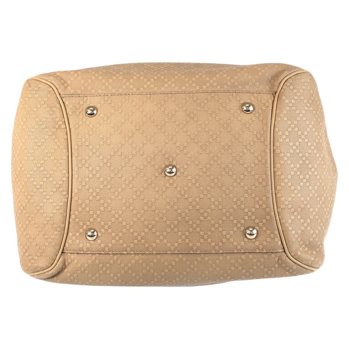 GUCCI Shoulder Bag 282312 Canvas, Leather Beige Gold Metal Shoulder Bag Tote Bag Bamboo Diamante Women Used Authentic