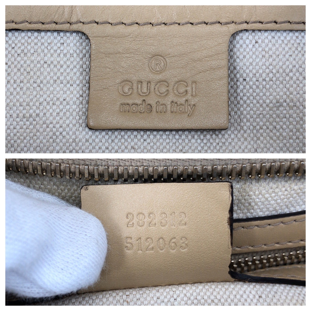 GUCCI Shoulder Bag 282312 Canvas, Leather Beige Gold Metal Shoulder Bag Tote Bag Bamboo Diamante Women Used Authentic