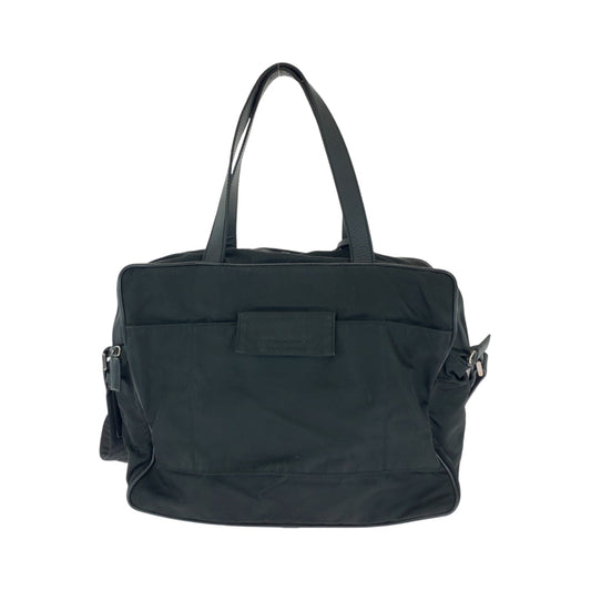 PRADA Business bag V453 Nylon Black SilverMetal Business Bag Briefcase Shoulder Bag 2way Test Triangle With logo mens Used Authentic