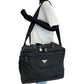 PRADA Business bag V453 Nylon Black SilverMetal Business Bag Briefcase Shoulder Bag 2way Test Triangle With logo mens Used Authentic