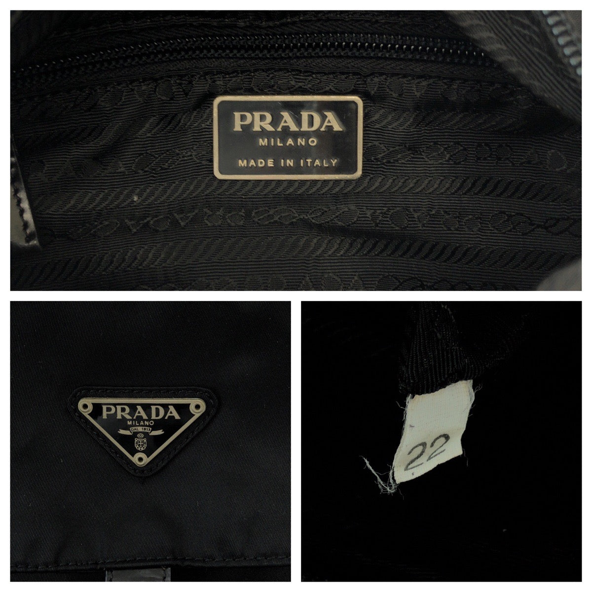 PRADA Shoulder Bag BT8994 Nylon Black SilverMetal Shoulder Bag pochette Test Triangle With logo mens(Unisex) Used Authentic