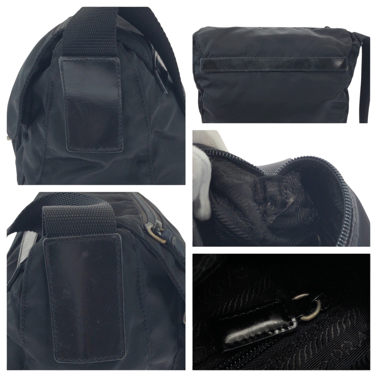 PRADA Shoulder Bag BT8994 Nylon Black SilverMetal Shoulder Bag pochette Test Triangle With logo mens(Unisex) Used Authentic