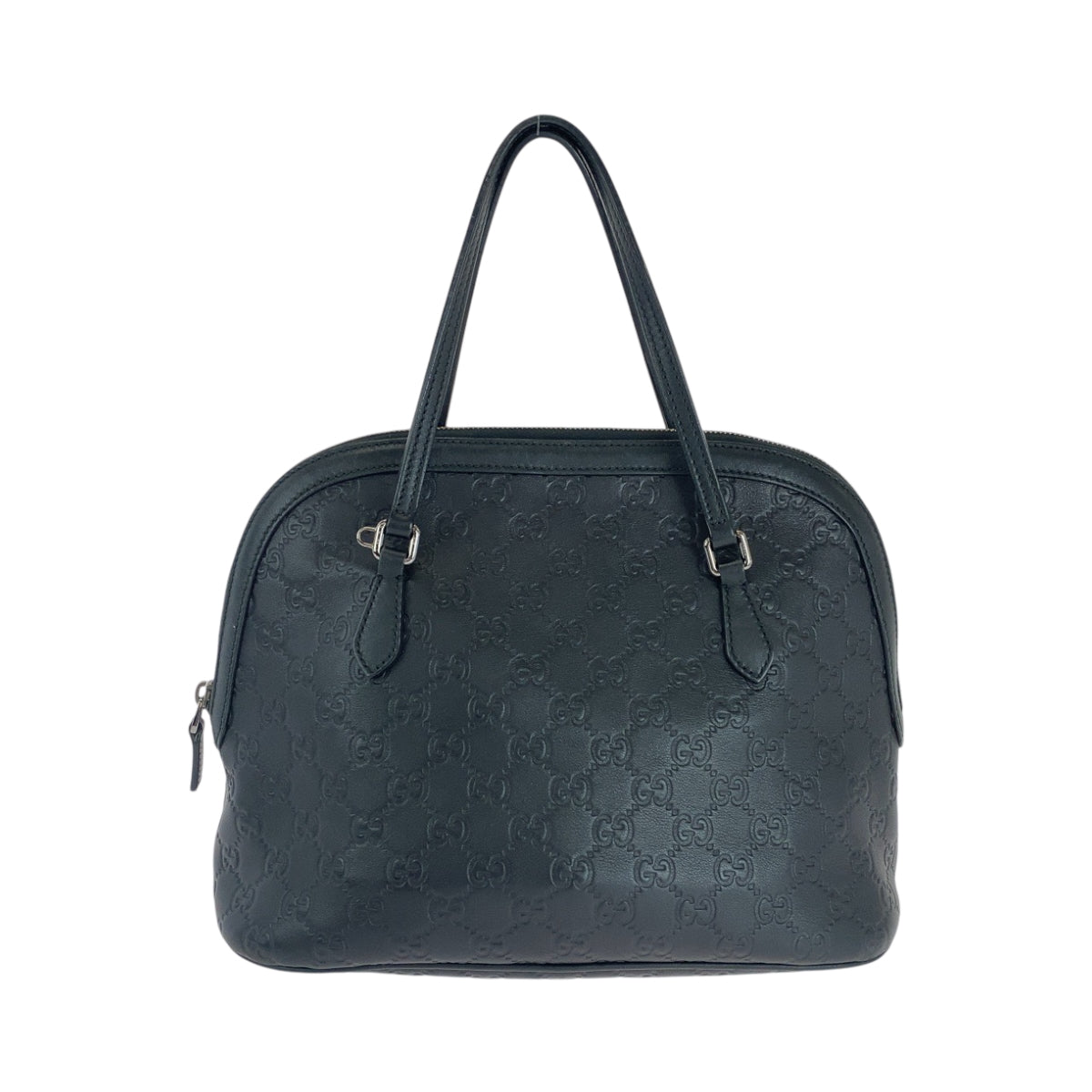 GUCCI Shoulder Bag 420023 leather Black SilverMetal Shoulder Bag Handbag 2way Guccisima Women Used Authentic