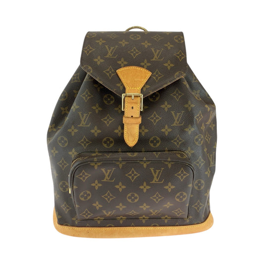 LOUIS VUITTON Backpack M51135 PVC Brown Gold Metal Monogram MontsourisGM