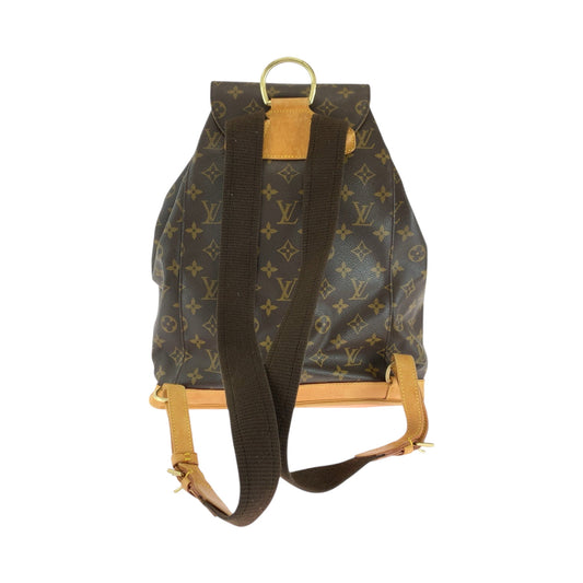 LOUIS VUITTON Backpack M51135 PVC Brown Gold Metal Monogram MontsourisGM