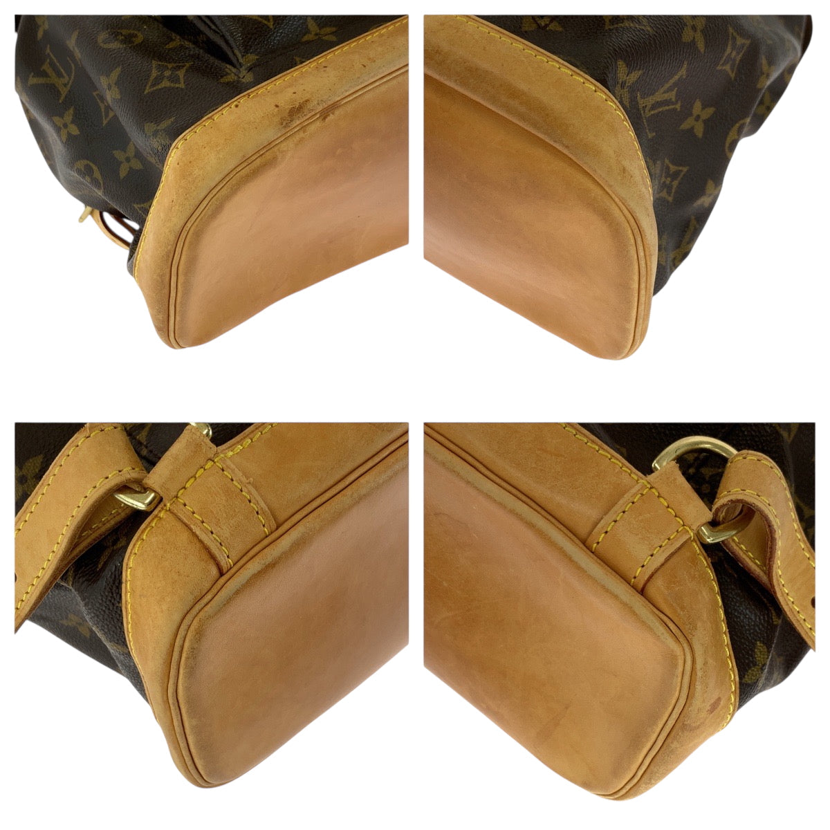 LOUIS VUITTON Backpack M51135 PVC Brown Gold Metal Monogram MontsourisGM