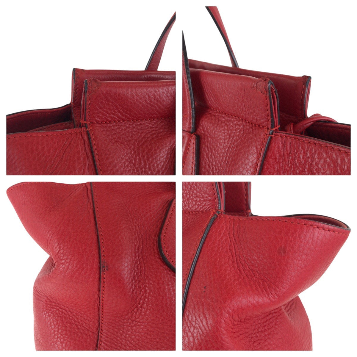 GUCCI Tote Bag 354469 leather Red Gold Metal Tote Bag Shoulder Bag Bamboo Women Used Authentic