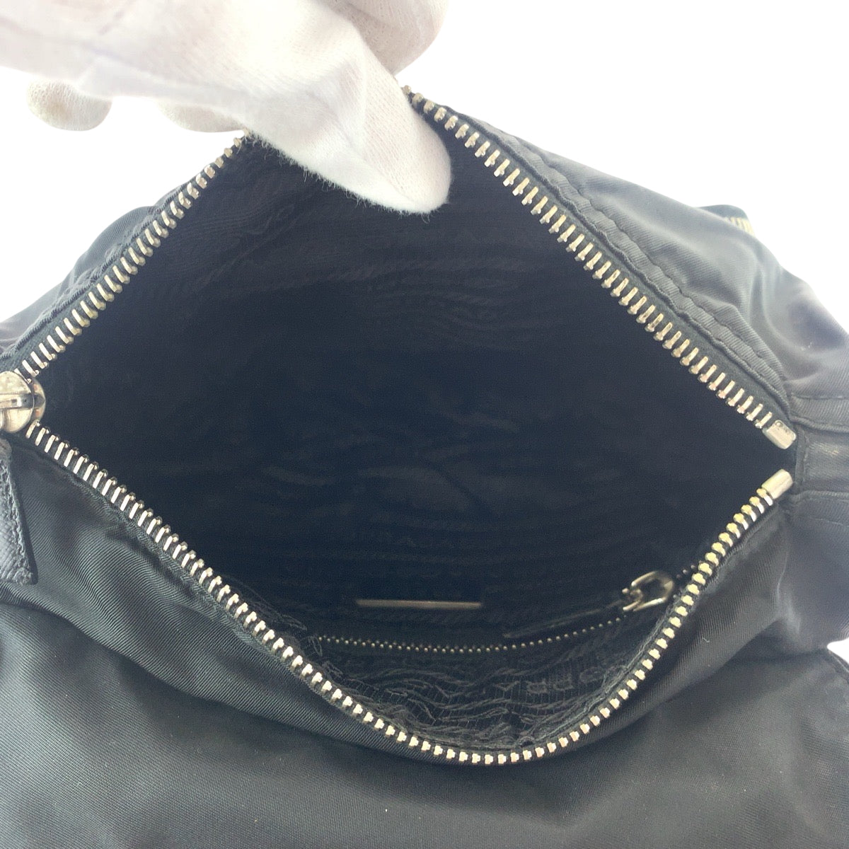 PRADA Shoulder Bag BR2156 Nylon Black Brown SilverMetal One Shoulder Bag Test Triangle With logo Women Used Authentic