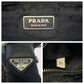 PRADA Shoulder Bag BR2156 Nylon Black Brown SilverMetal One Shoulder Bag Test Triangle With logo Women Used Authentic
